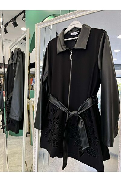Modario Hale Feui̇lle D Leather Detailled Jacket - Black - 3