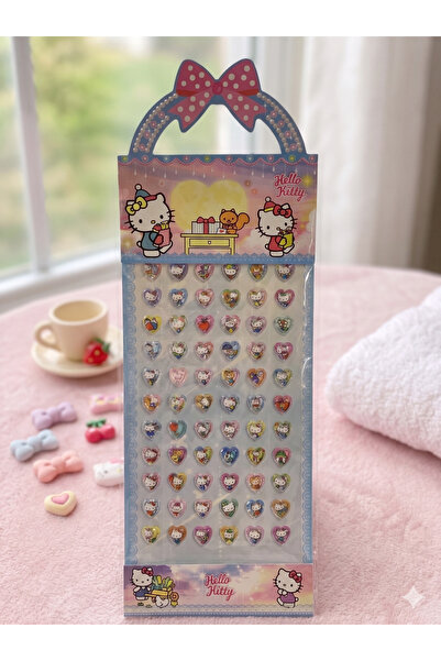 GLOWILLA HELLO KITTY 3D Kabartmalı Çocuk Sticker Çıkartma Seti - Sevimli Kedi...