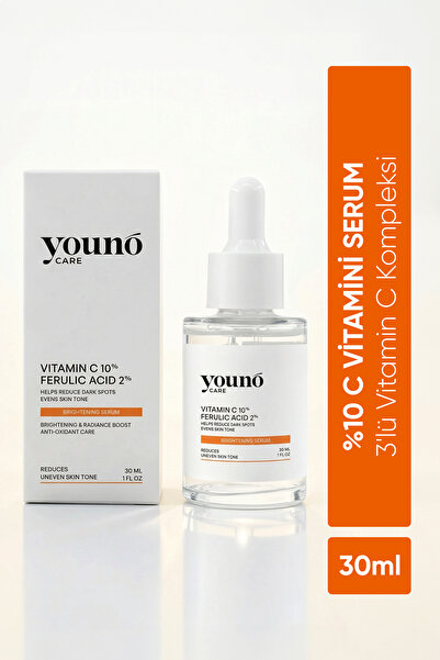 YOUNO CARE %10 C Vitamini Serum 3'lü Vitamin C Kompleksi 30 ml | Ferulic Acid...