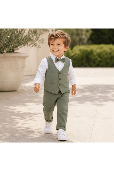 Kidohug Costum elegant baieti, Kidohug, 4 piese: Camasa alba, Pantaloni lungi...