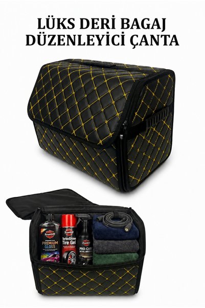 ECARTEKS PREMİUM QUALİTY CAR ACCESSORİES Oto Bagaj Düzenleyici Çanta Kapitone...