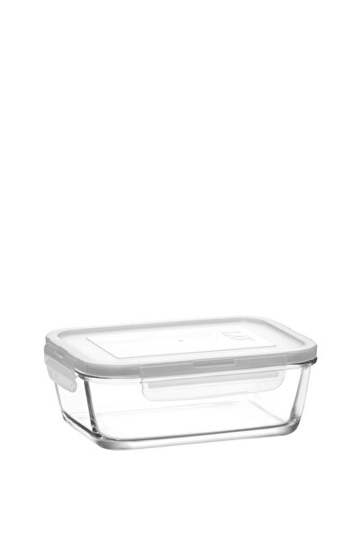 LAV Fresco Glass Storage Container Single Medium Size 800 ml Rectangular Whit...