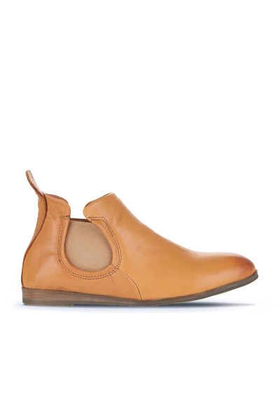 Bueno Shoes Cizme plate de damă din piele maronie 01wp1602