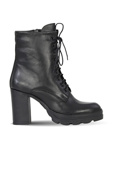 Bueno Shoes Black Leather Women's Heeled Boots 39Wb1300