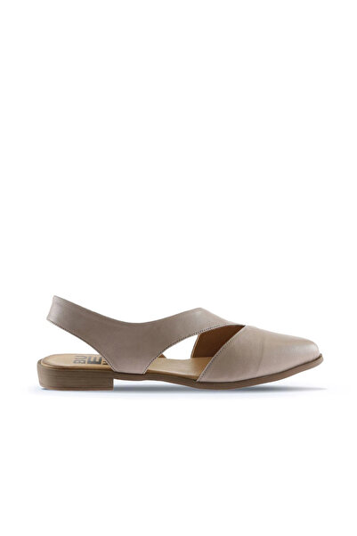 Bueno Shoes Sandale plate de damă din piele gri 01ws2311