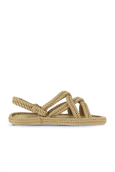 Nomadic Republic Beige Halat Bodrum Women's Rope with Rubber Sole 24Bodrumalctbn
