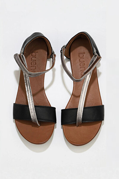 Bueno Shoes سياه جوموش ديري كادين صندل 01wj1101