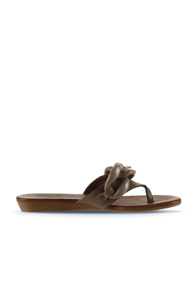 Bueno Shoes Slapi de damă din piele gri 01wu7410