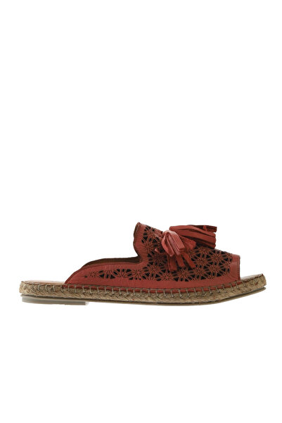 Bueno Shoes Γυναικείες παντόφλες Espadrille από δέρμα κοραλλιού 01wq2417