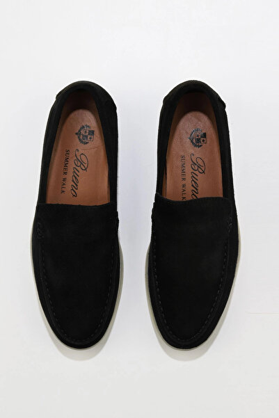 Bueno Shoes Siyah Süet Kadın لوفر 05ws102