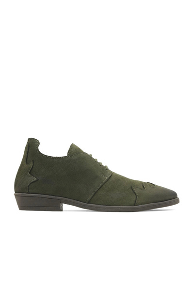 Bueno Shoes Cizme plate de damă din nubuc kaki 01wd3603