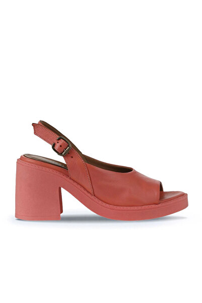 Bueno Shoes Sandale cu toc pentru femei din piele coral 01wy12503