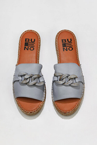 Bueno Shoes Papuci espadrille din piele albastră pentru femei - 01ws1821
