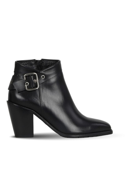 Bueno Shoes Black Leather Women's Heeled Boots 33Wb9510