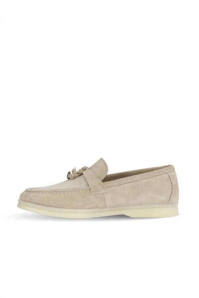 Bueno Shoes حذاء كاجوال نسائي من جلد الغزال البيج 05ws101