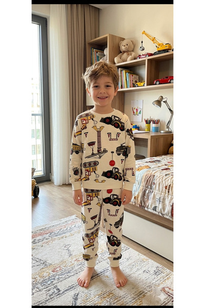 ALİŞ KİDS Set de pijamale de iarnă cu mâneci lungi, din bumbac, cu căptușeală...