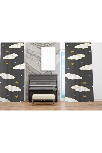 EVSEHOMES White Cloud Single Wing Background Curtain