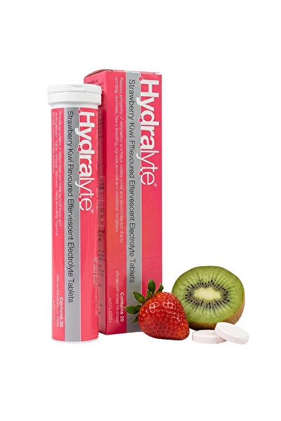 HYDRALYTE Electrolyte Effervescent Tablets Strawberry Kiwi Flavour 20 Tablets...