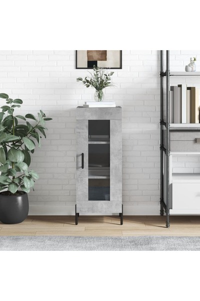 Concept Servantă, gri beton, 34,5x34x90 cm, lemn compozit