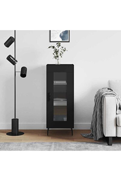 Concept Servantă, negru, 34,5x34x90 cm, lemn compozit