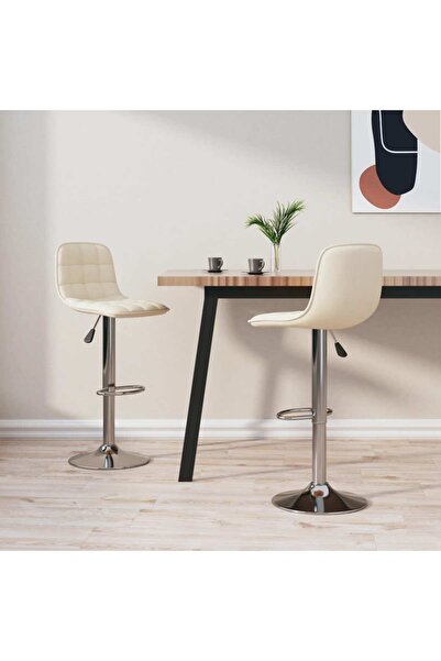 Concept Scaune de bar, 2 buc., crem, material textil