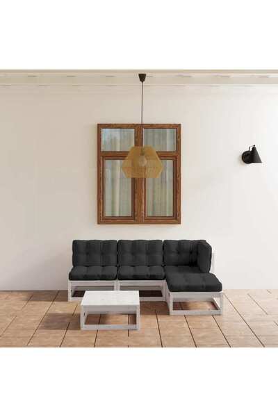 Concept Set mobilier de grădină cu perne, 5 piese, lemn masiv de pin