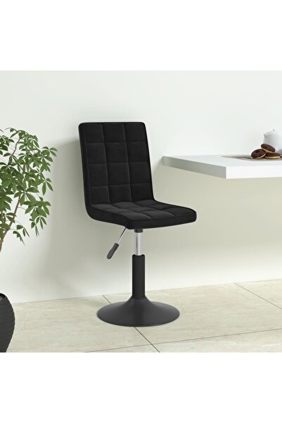 Concept Scaune de bucătărie pivotante, 6 buc., negru, catifea