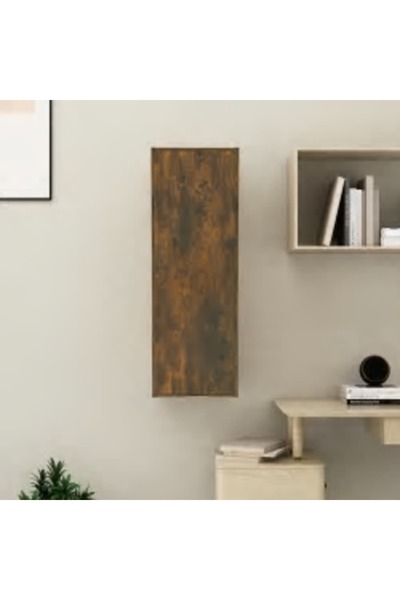 Concept Comodă TV, stejar fumuriu, 30,5x30x90 cm, lemn prelucrat