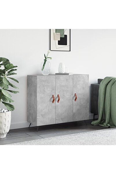 Concept Servantă, gri beton, 90x34x80 cm, lemn compozit