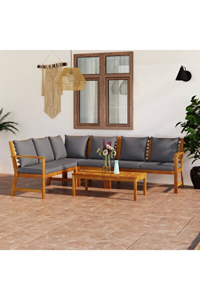 Concept Set mobilier de grădină cu perne, 5 piese, lemn masiv acacia