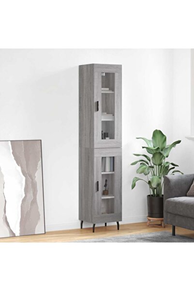 Concept Dulap înalt, gri sonoma, 34,5x34x180 cm, lemn prelucrat
