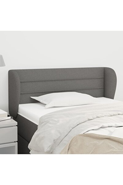 Concept Tăblie de pat cu aripioare gri închis 83x23x78/88 cm textil