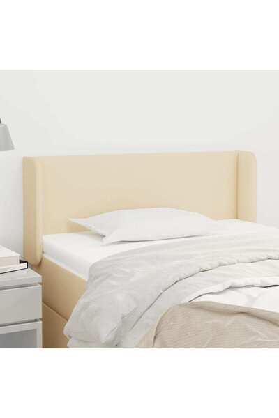 Concept Tăblie de pat cu aripioare crem 93x16x78/88 cm textil
