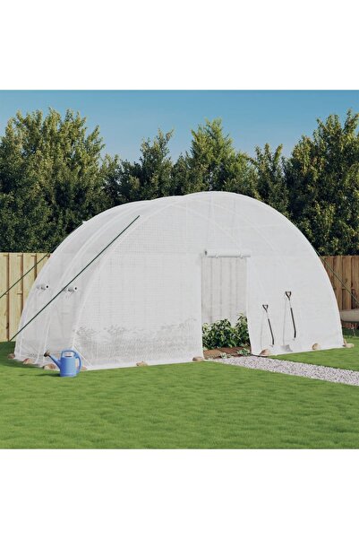 Concept Seră cu cadru din oțel, alb, 12 m², 6x2x2,85 m