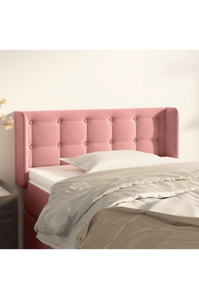 Concept Tăblie de pat cu aripioare roz 93x16x78/88 cm catifea