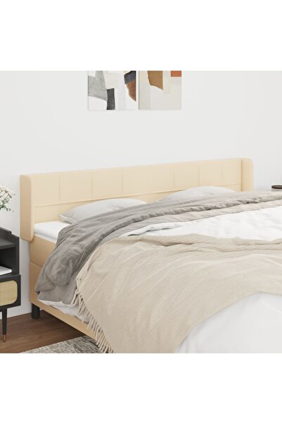 Concept Tăblie de pat cu aripioare crem 163x16x78/88 cm textil
