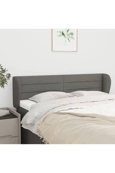 Concept Tăblie de pat cu aripioare gri închis 147x23x78/88 cm textil