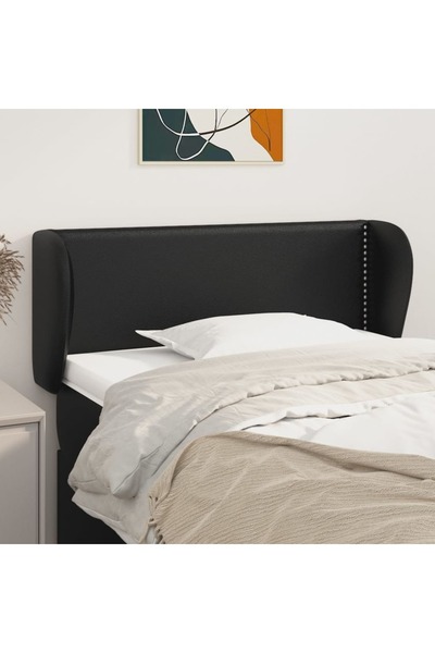 Concept Tăblie de pat cu aripioare negru 83x23x78/88 cm piele ecologică