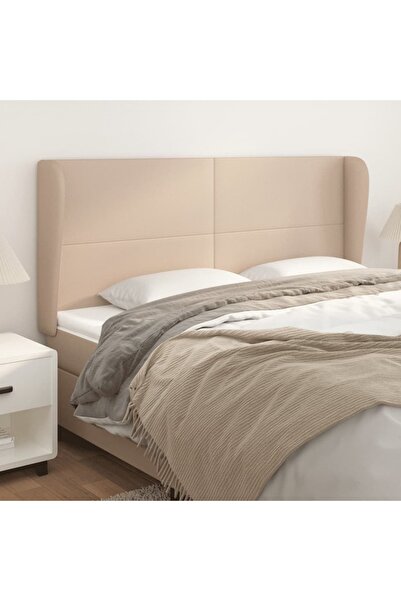 Concept Tăblie pat cu aripioare cappuccino 183x23x118/128 cm piele