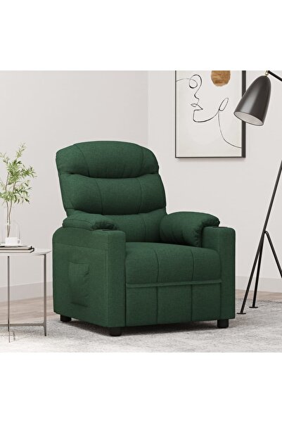 Concept Fotoliu rabatabil, verde închis, material textil