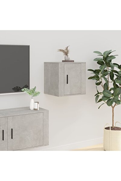 Concept Dulap TV montat pe perete, gri beton, 40x34,5x40 cm