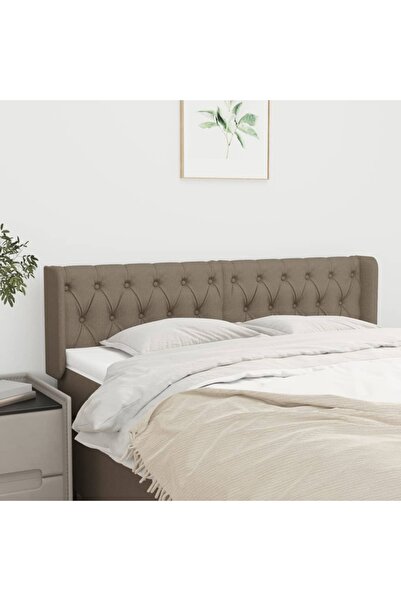 Concept Tăblie de pat cu aripioare gri taupe 163x16x78/88 cm textil
