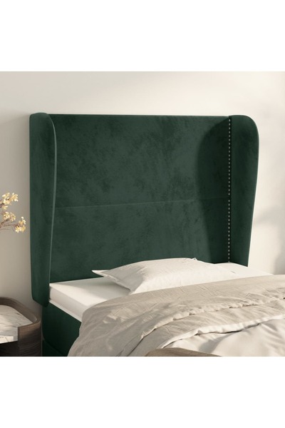 Concept Tăblie pat cu aripioare verde închis 103x23x118/128 cm catifea