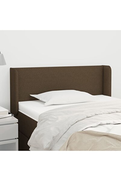 Concept Tăblie de pat cu aripioare maro închis 93x16x78/88 cm textil