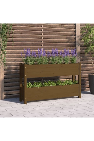Concept Jardinieră, maro miere, 112x25x66 cm, lemn masiv de pin