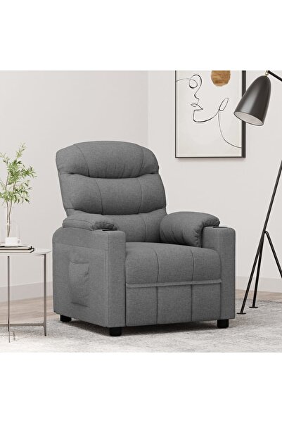 Concept Fotoliu rabatabil, gri deschis, material textil