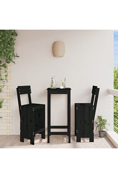 Concept Taburete de bar, 2 buc., negru, 40x48,5x115,5 cm lemn masiv pin