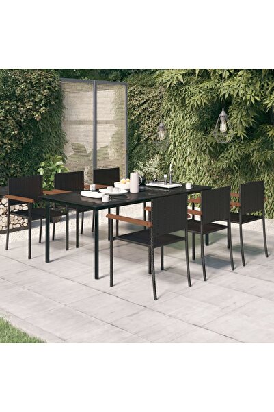 Concept Garden furniture set, 7 pieces, black