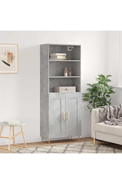 Concept Dulap înalt, gri beton, 69,5x34x180, lemn compozit