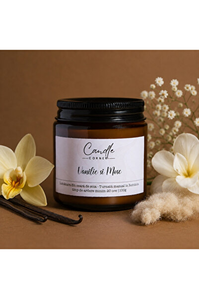 Candle Corner Lumânare parfumată din ceară de soia 100g, recipient din sticlă...